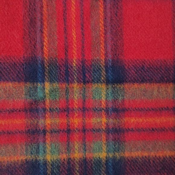 L.L. Bean Plaid Fringed Lambswool Scarf Unisex - Picture 8 of 9